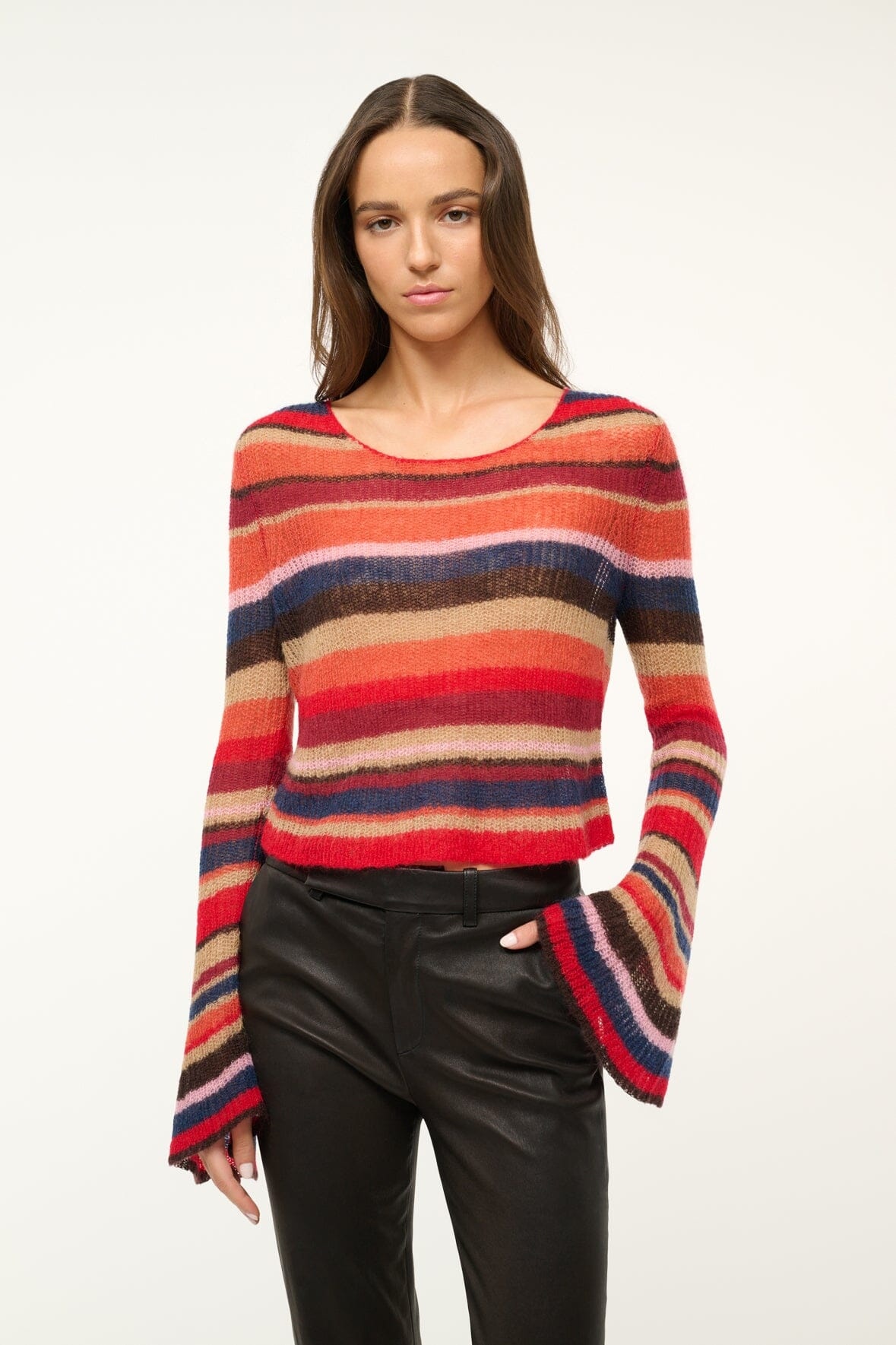 STAUD PARKER SWEATER AUTUMNAL FADED STRIPE - 2