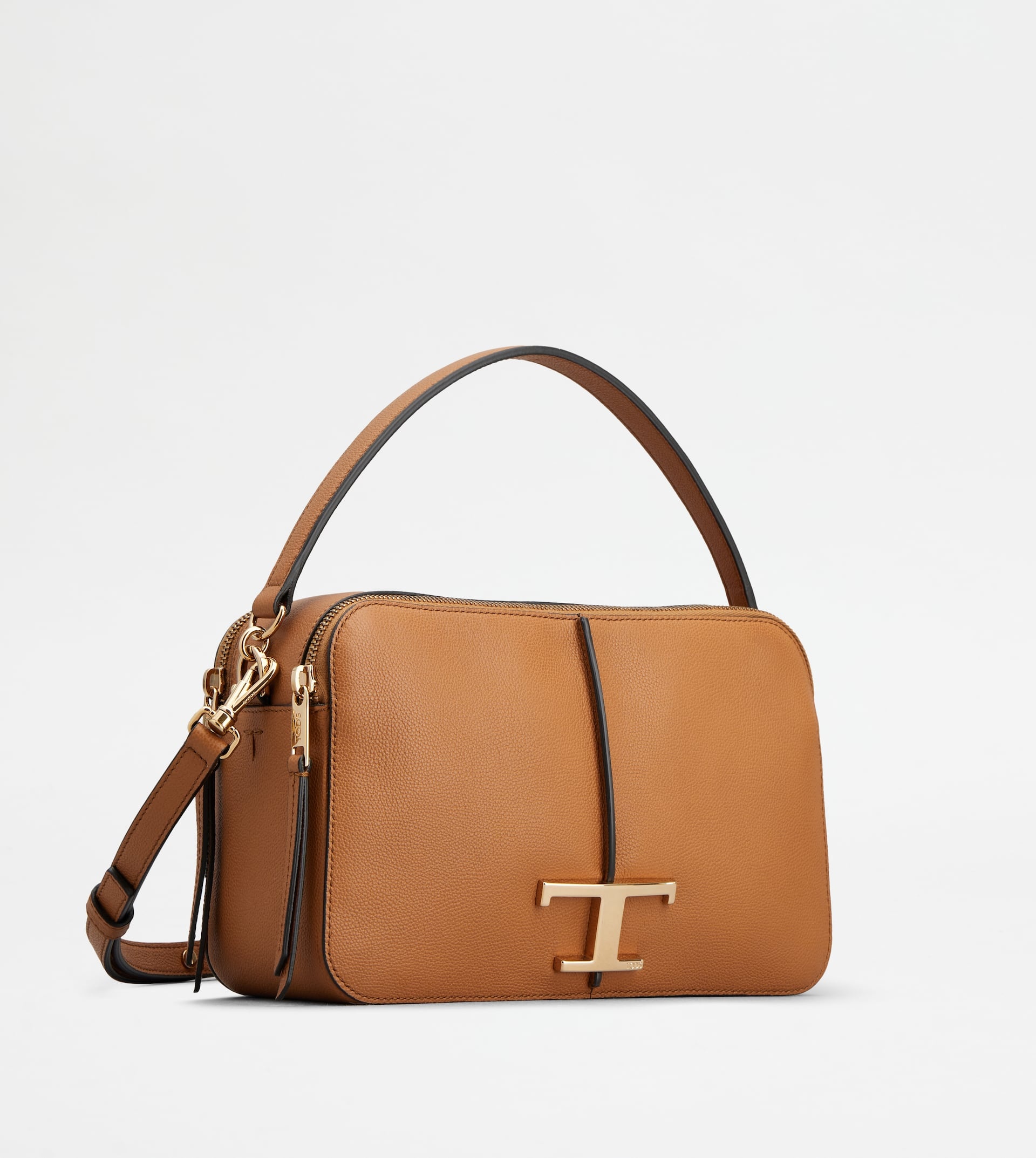 T TIMELESS CAMERA BAG IN LEATHER SMALL - BROWN - 5