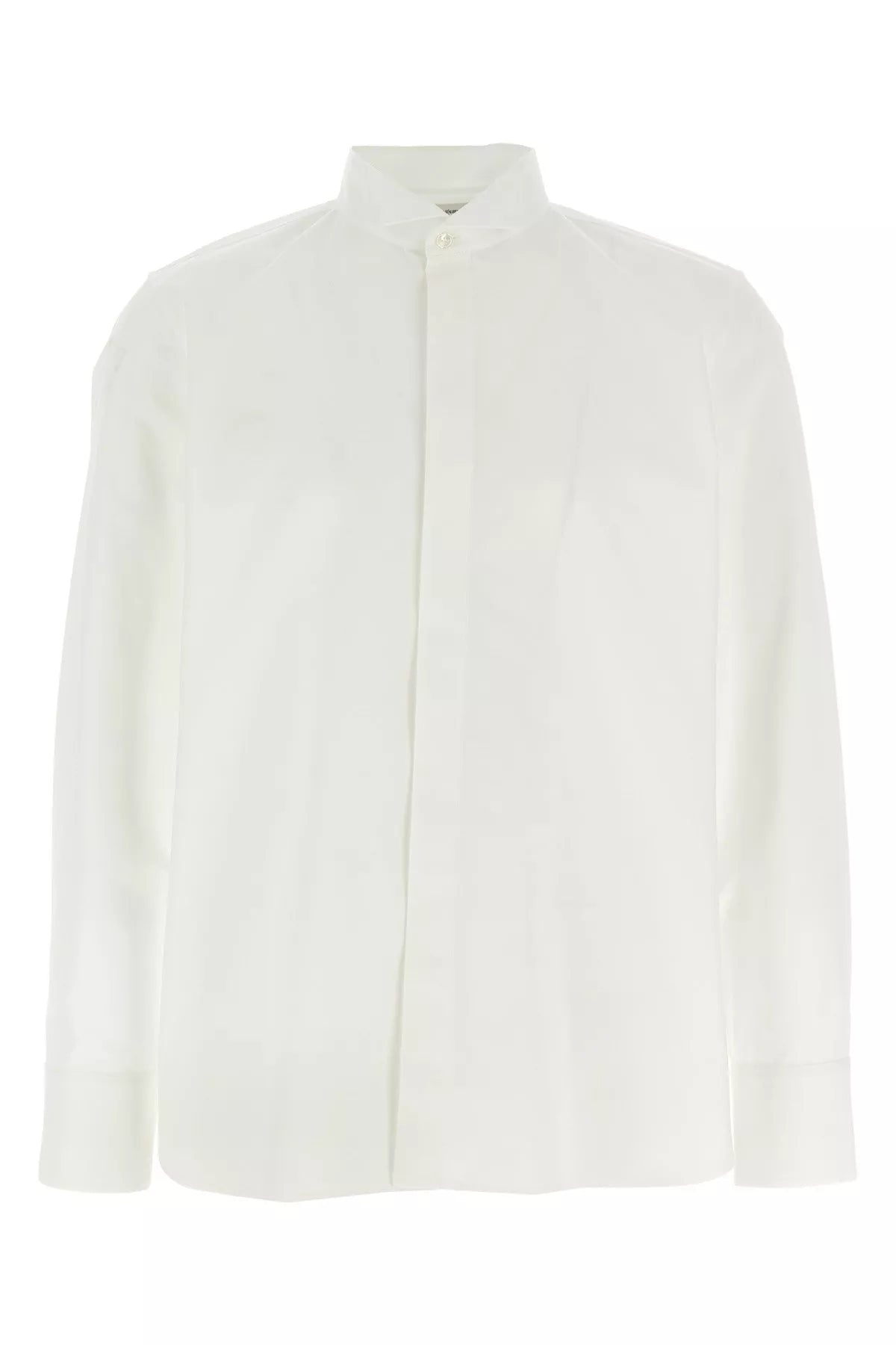 Tシャツ・カットソー Saint Laurent SS25 Flap collar shirt (819673Y1H48 9000) Saint Laurent Shark-collar Shirt in Matte and Shiny Striped