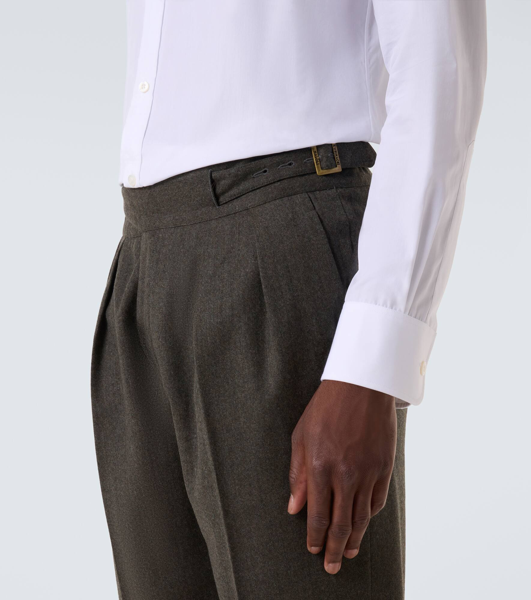 Manny wool flannel tapered pants - 6