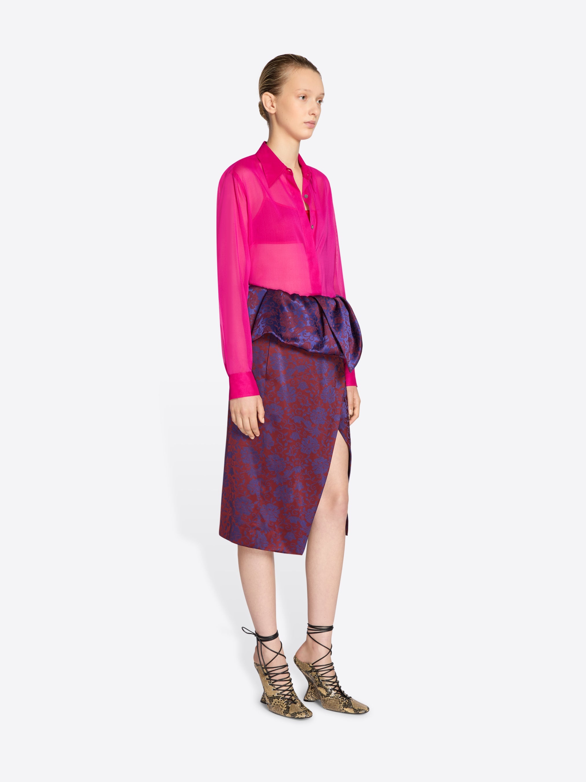 FITTED SILK SHIRT - 3