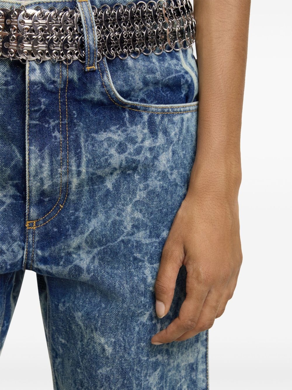 washed wide-leg jeans - 6