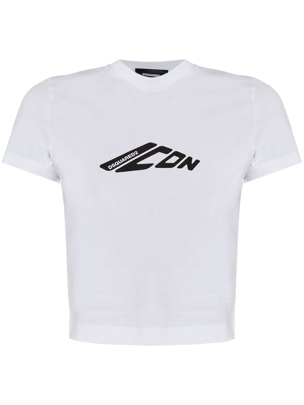 logo-printed cropped T-shirt - 1