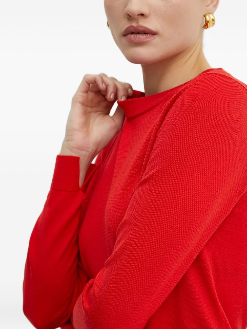 round-neck long-sleeve sweater - 3