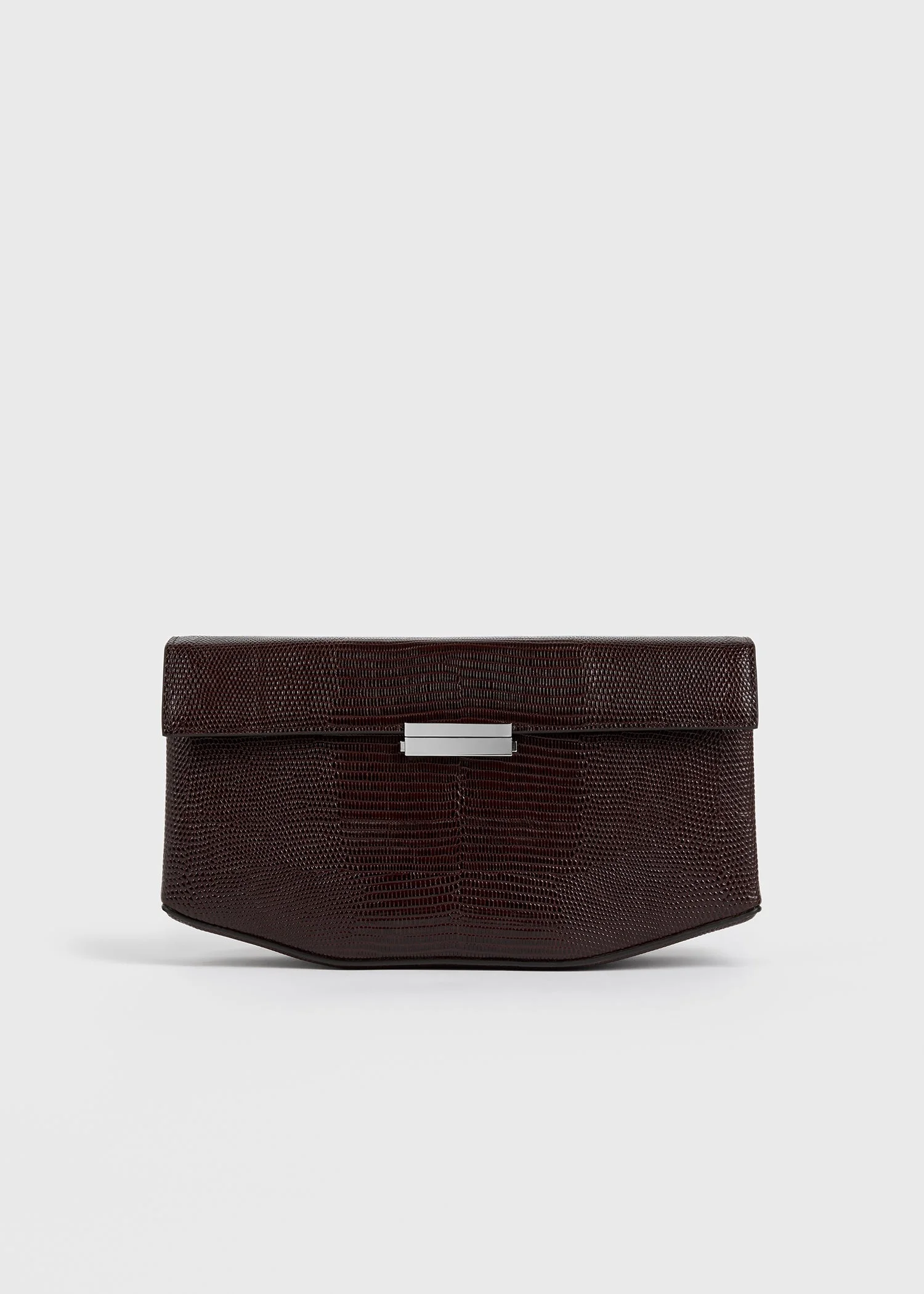 Clip lizard-embossed shoulder brown - 1