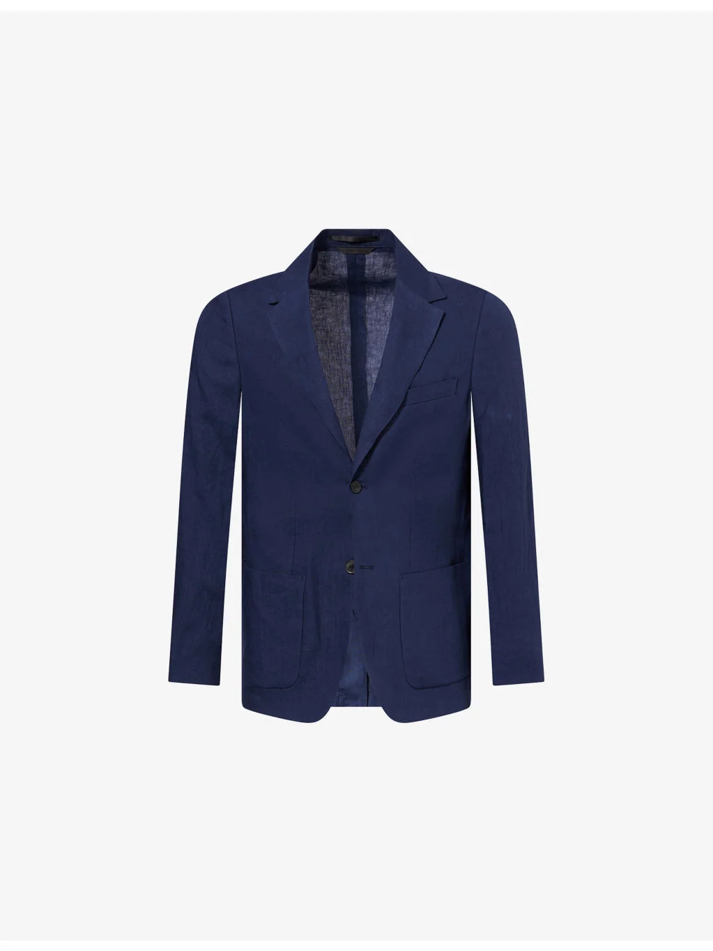 Single-Breasted Linen Blazer - 1
