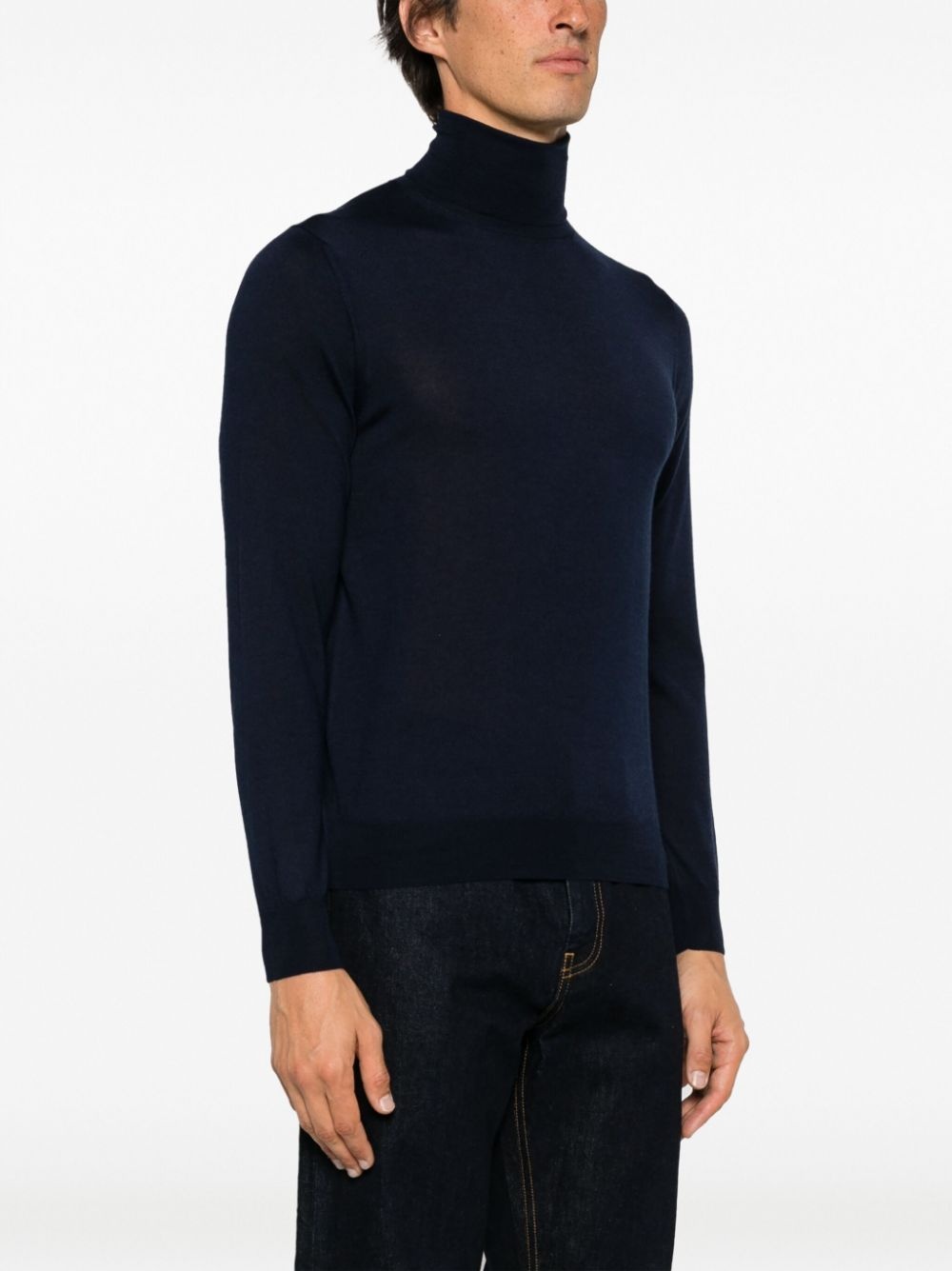 fine-knit roll-neck jumper - 3