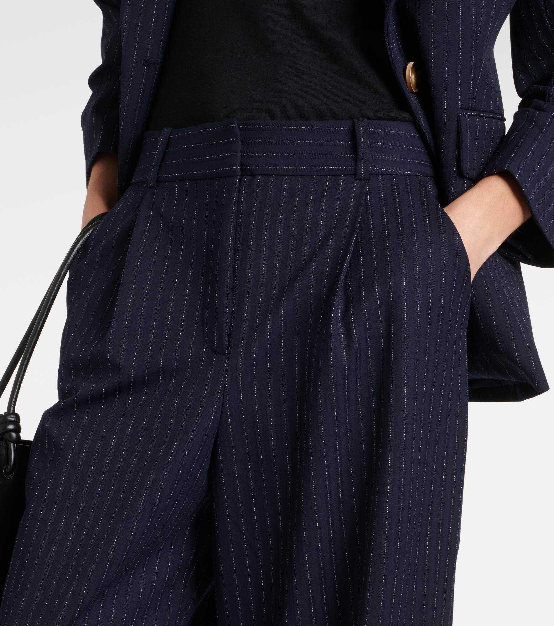 Heyser pinstripe high-rise wide-leg pants - 4