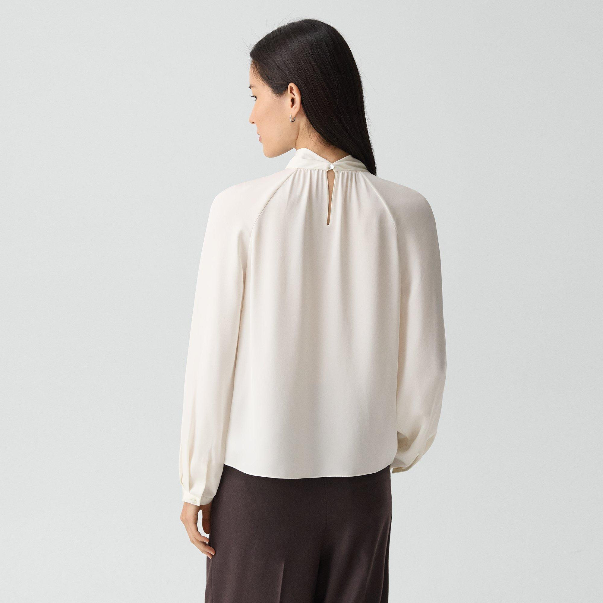 Twist Neck Top in Silk Georgette - 3