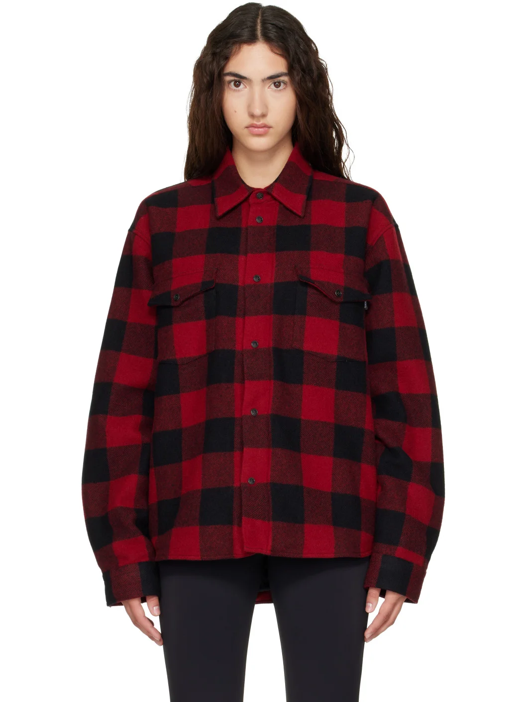 Red Padded Flannel Overshirt - 1