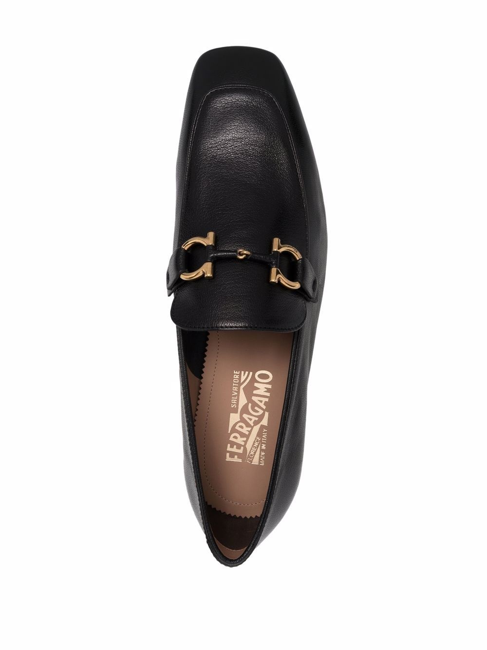 square-toe leather loafers - 4