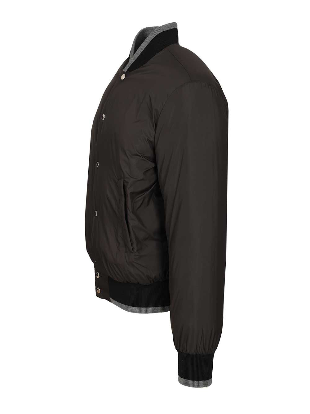 Reversible Flannel Outerwear Bomber Jackets Grey - 7