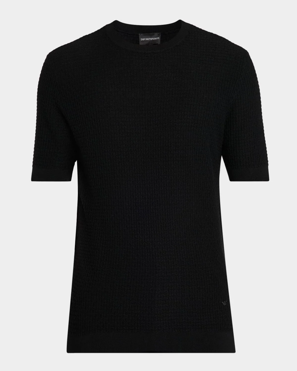 Men's Texture-Knit Stretch Short-Sleeve Sweater - 1