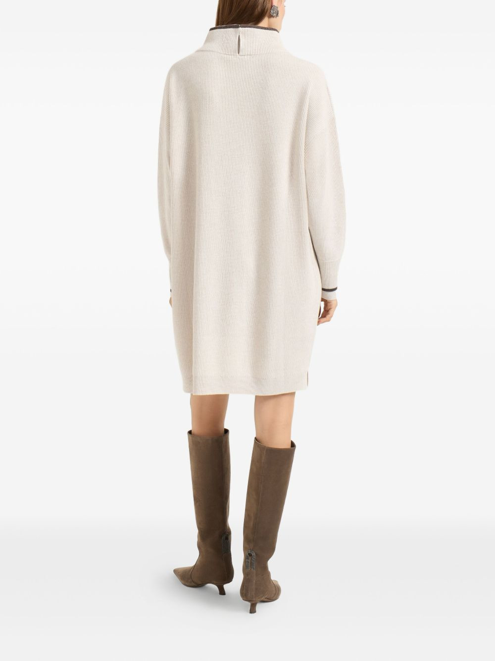 ribbed high-neck dress - 3