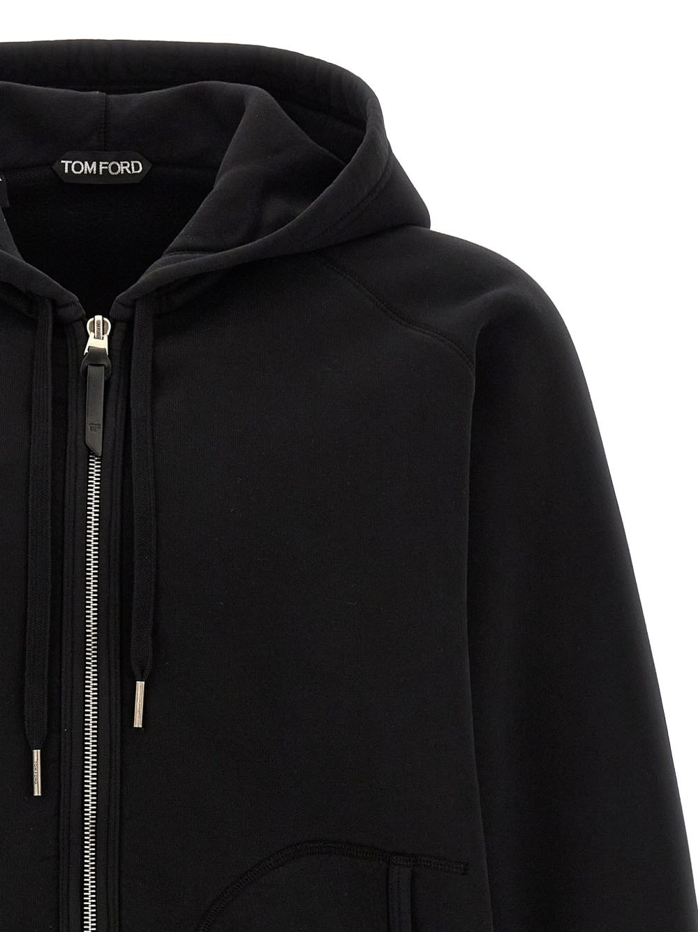 leather-detail zip-front hoodie - 3