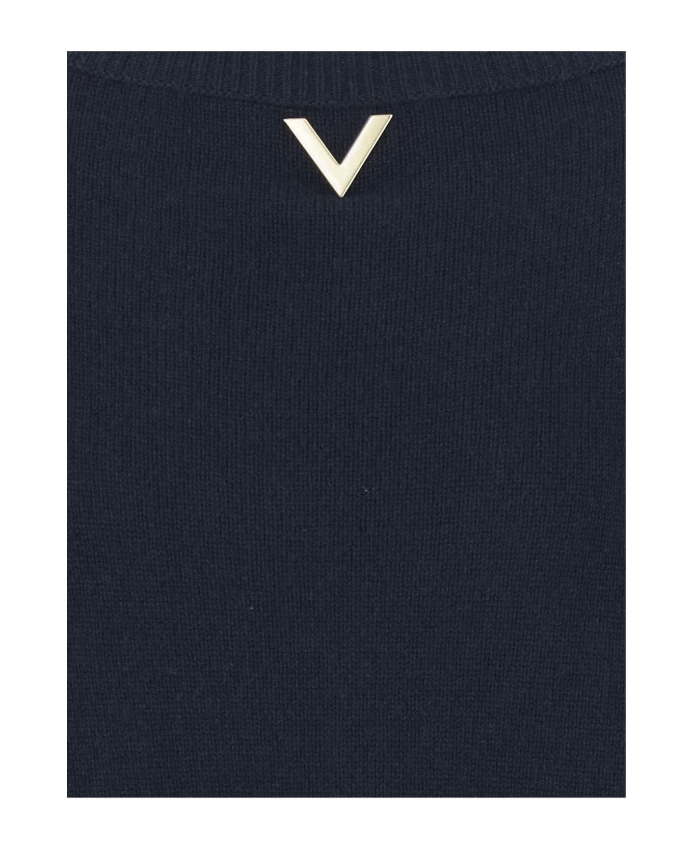 Navy Blue Cashmere Sweater - 3