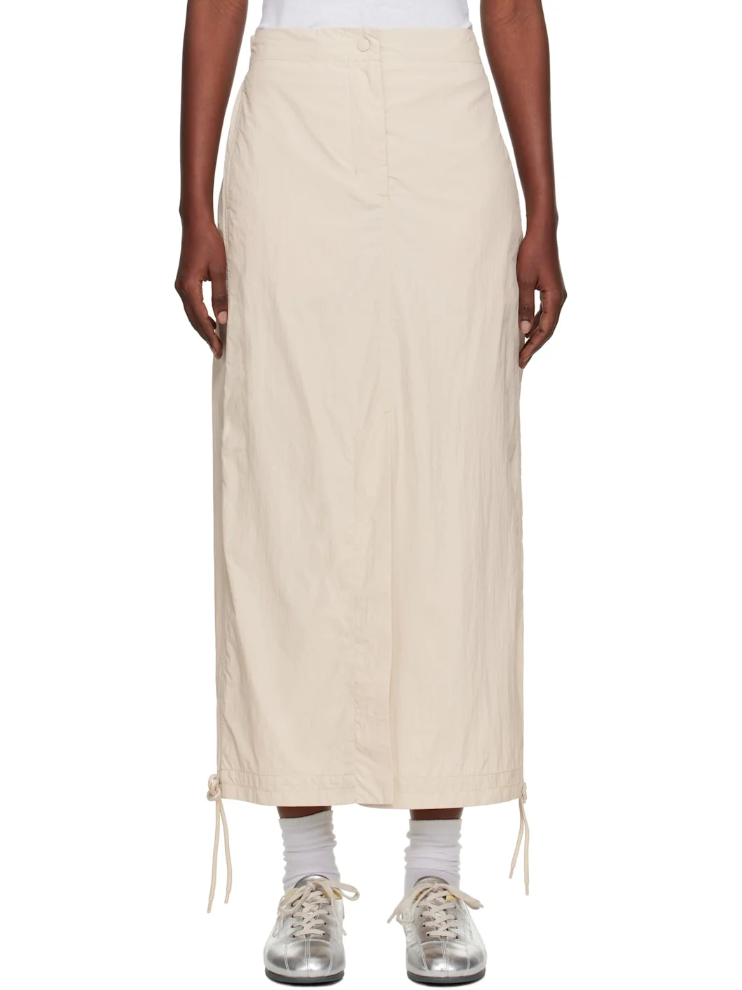 Beige Lt Track Maxi Skirt - 1