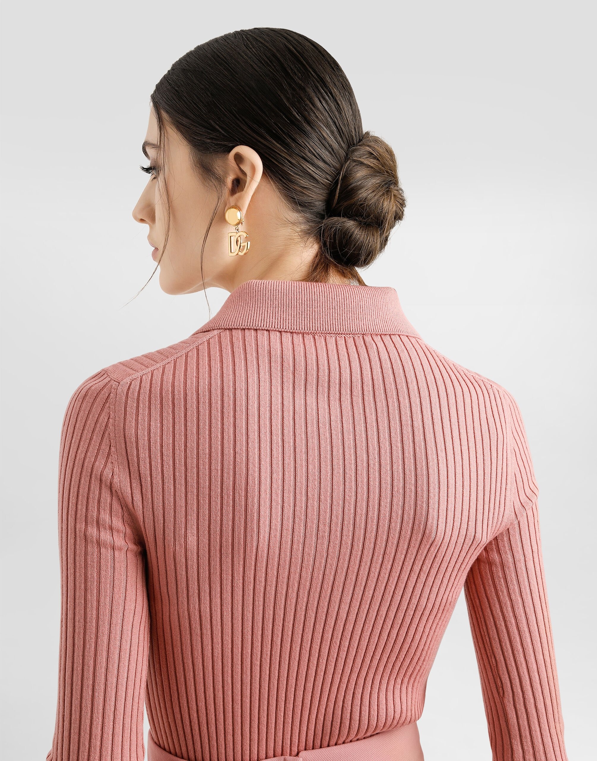 Ribbed wool polo-style sweater - 5