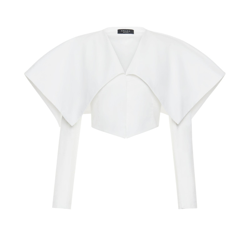 CROPPED JACKET WITH COLLAR WHITE 6