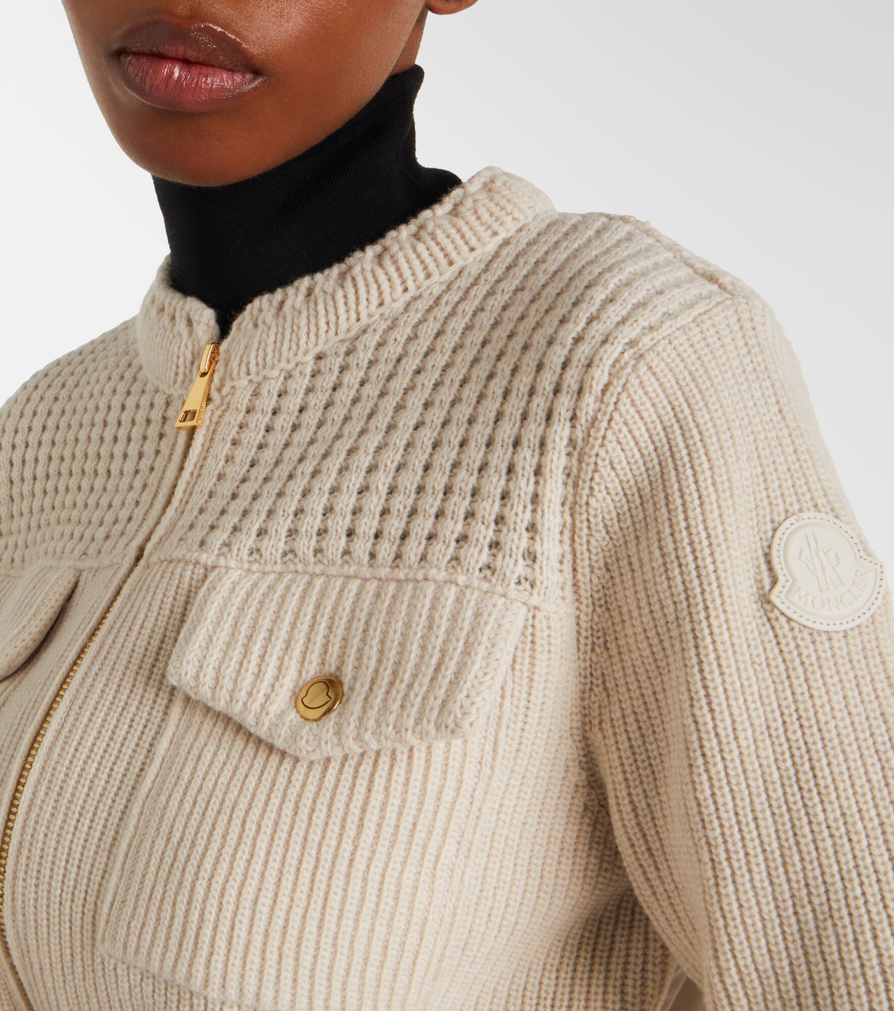 Padded virgin wool cardigan - 4