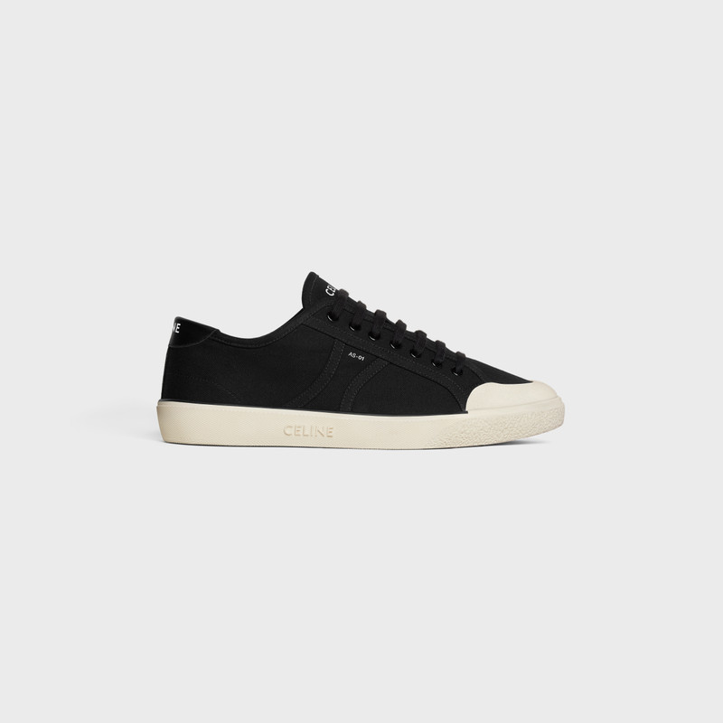 CELINE ALAN AS-01 LOW LACE-UP SNEAKER in CANVAS AND CALFSKIN 1