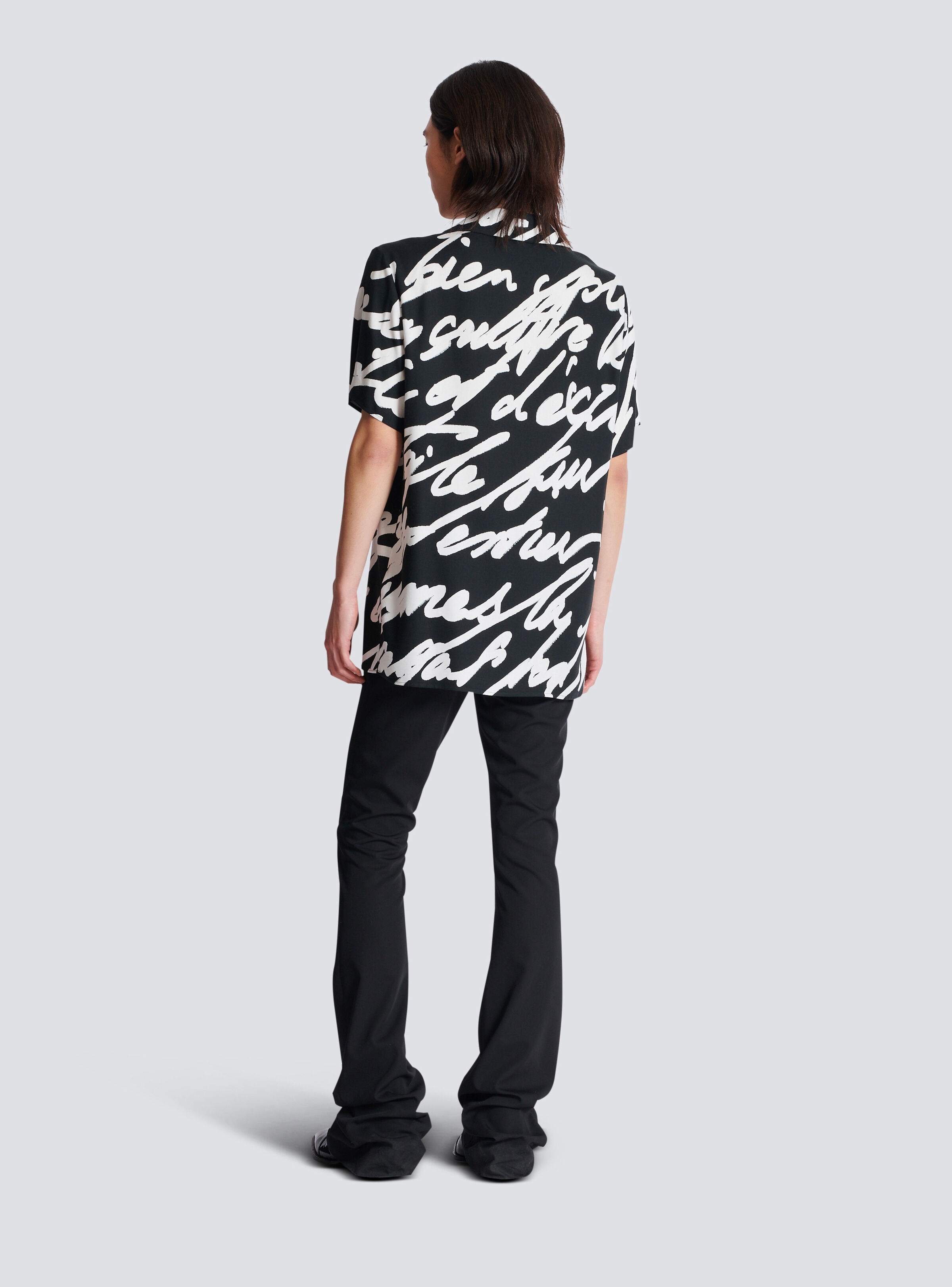 Twill pyjama shirt with "Love Letter" print - 4