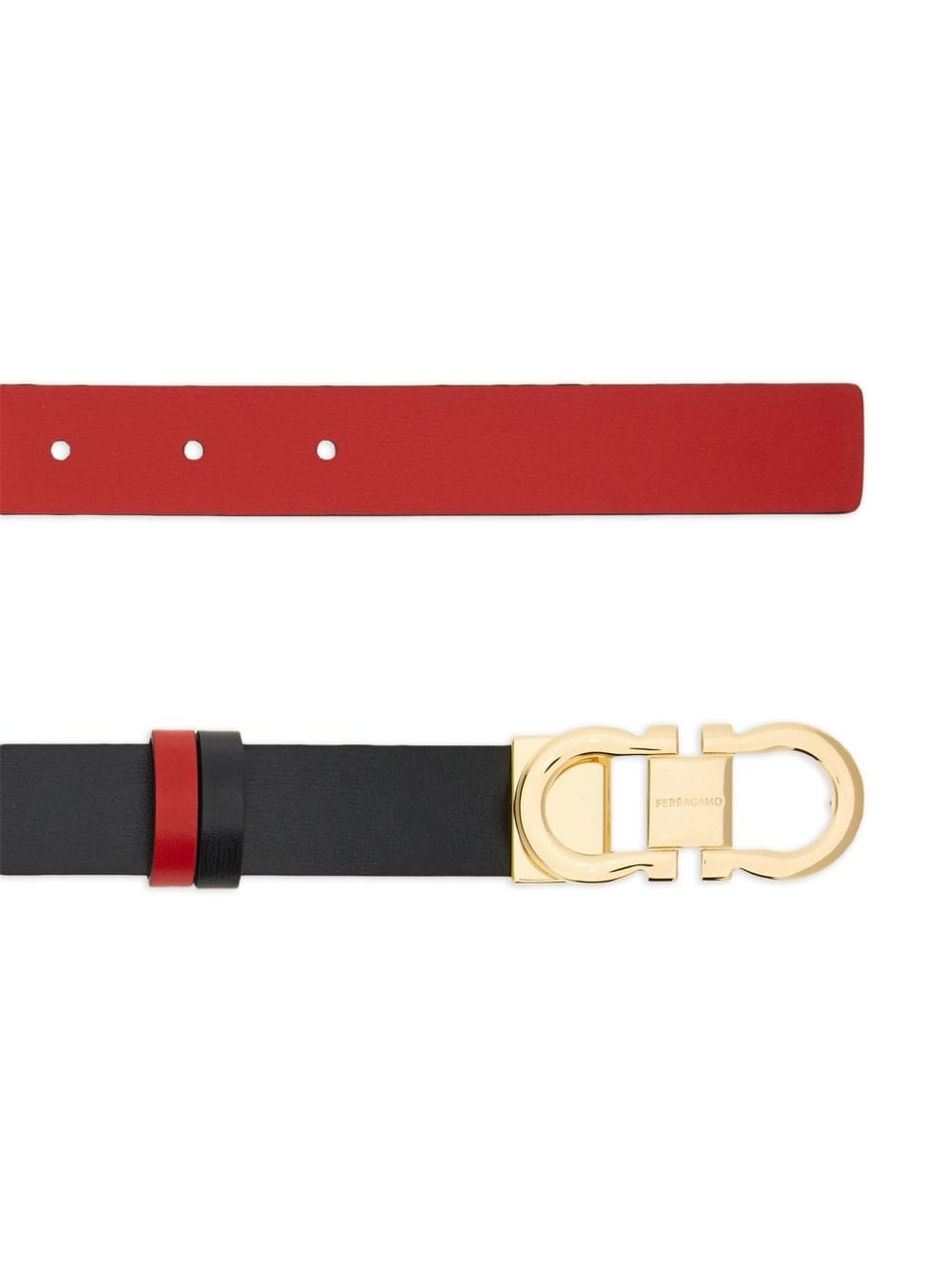 Gancini-buckle reversible leather belt - 2