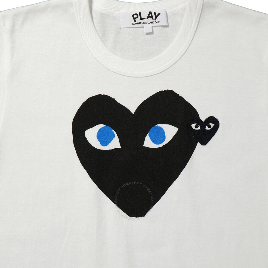 Comme Des Garcons Ladies Short-sleeve Hearts Print Cotton T-shirt - 6