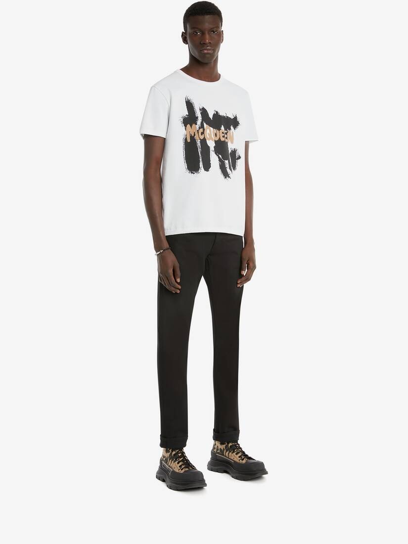 Mcqueen Graffiti T-shirt in White - 3