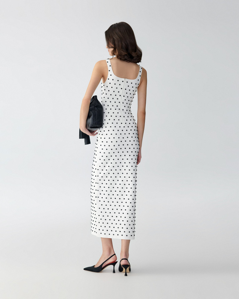 Polka Dot Beaded Midi Dress 3