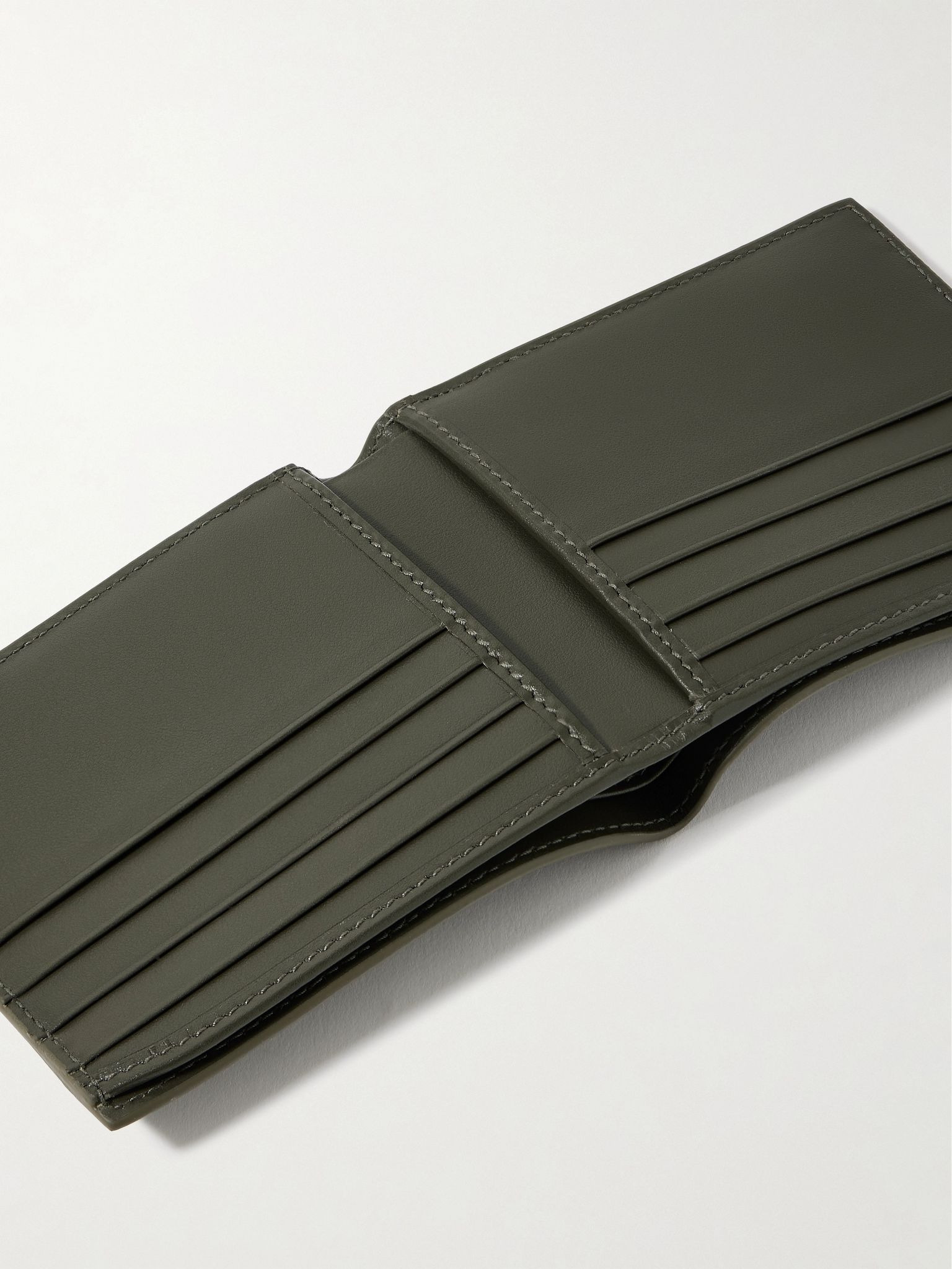 GG Supreme Monogrammed Coated-Canvas and Leather Billfold Wallet Gray - 4