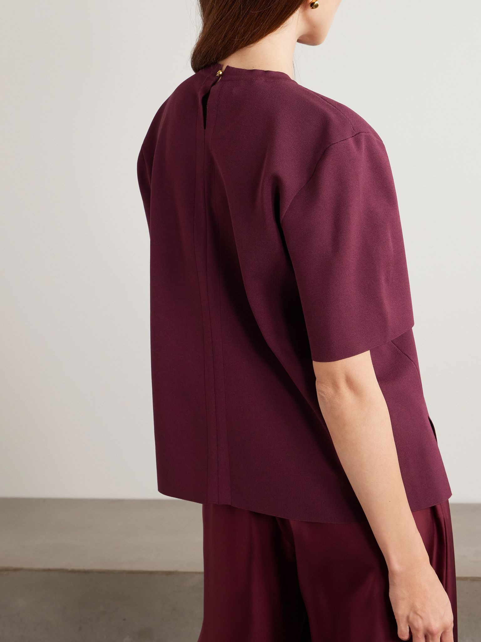 Knitted T-shirt Burgundy - 3