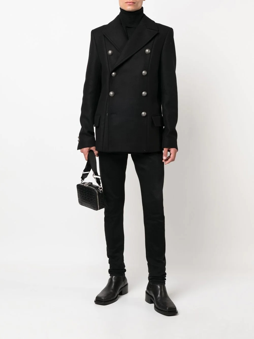double-breasted virgin-wool coat - 2