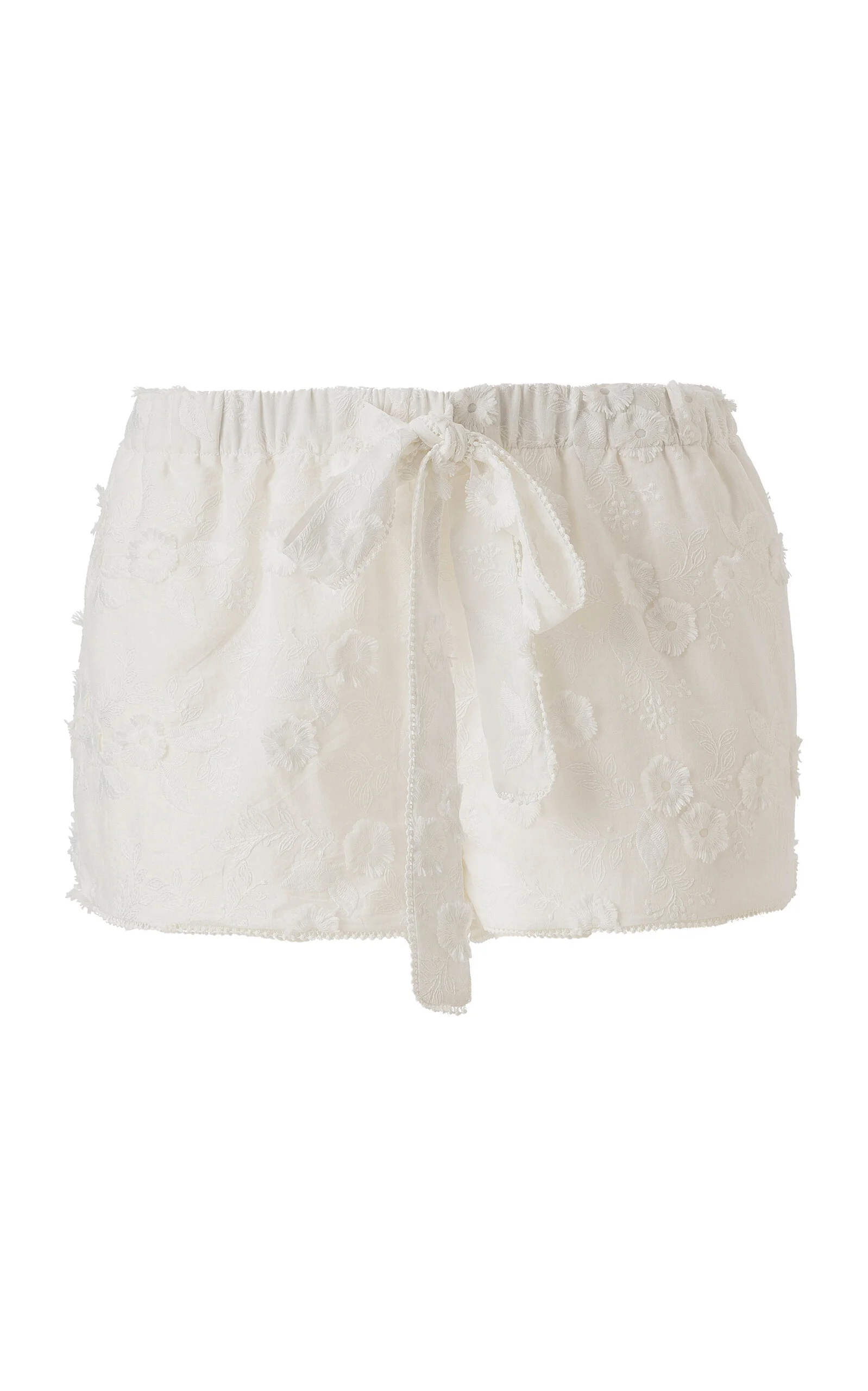 Shol Floral-Appliquéd Cotton-Blend Shorts white - 1