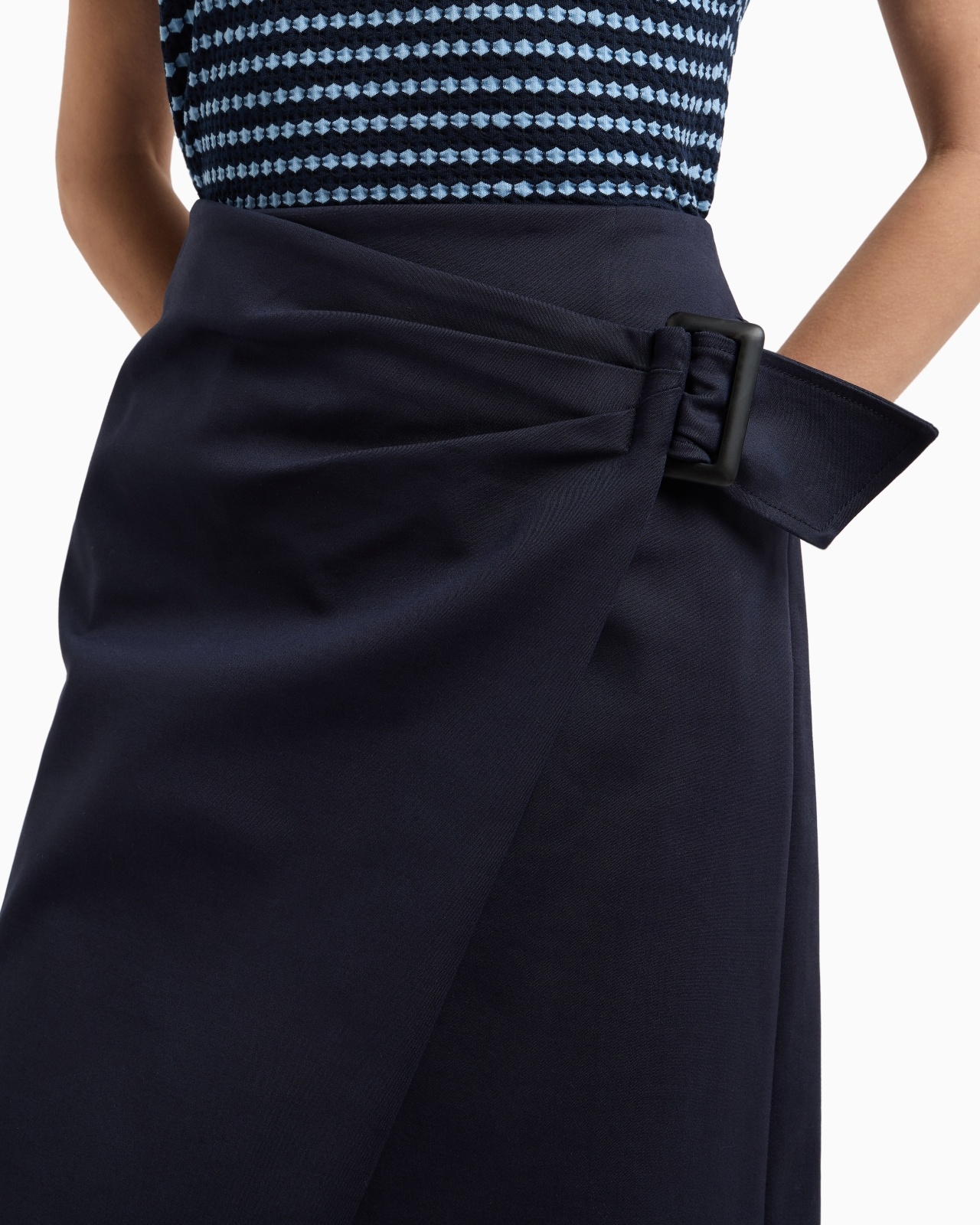 COMPACT STRETCH COTTON PANELLED SKIRT - 5