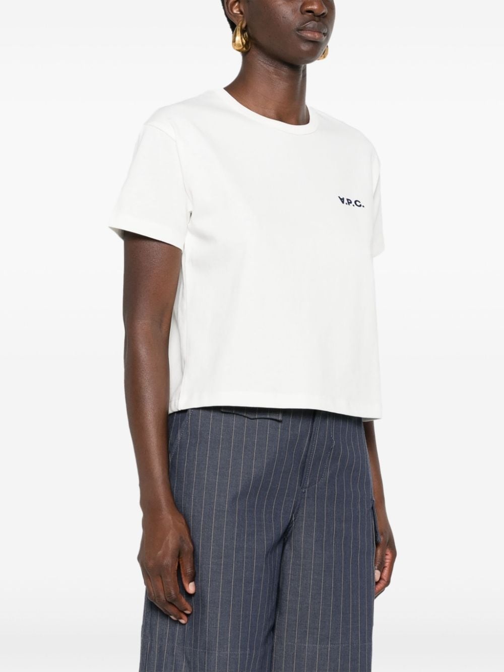 logo-appliquÃ© cropped T-shirt - 3