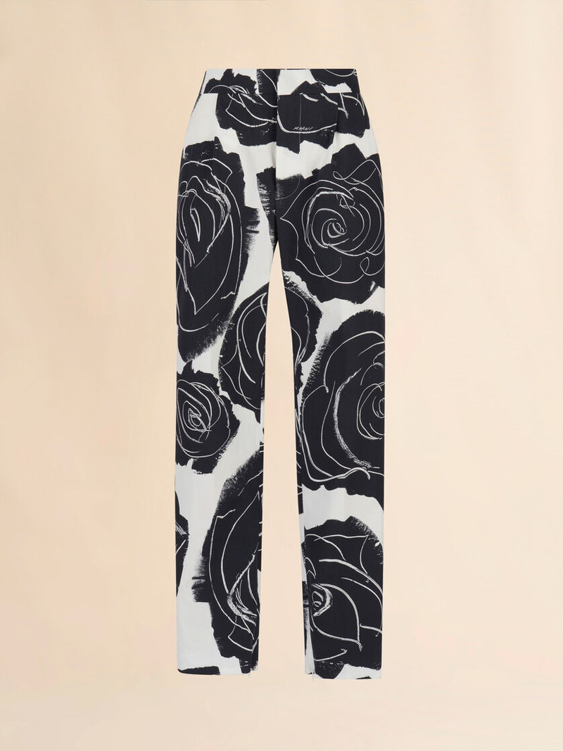 WHITE POPLIN CAPRI TROUSERS WITH CYBELE PRINT 1