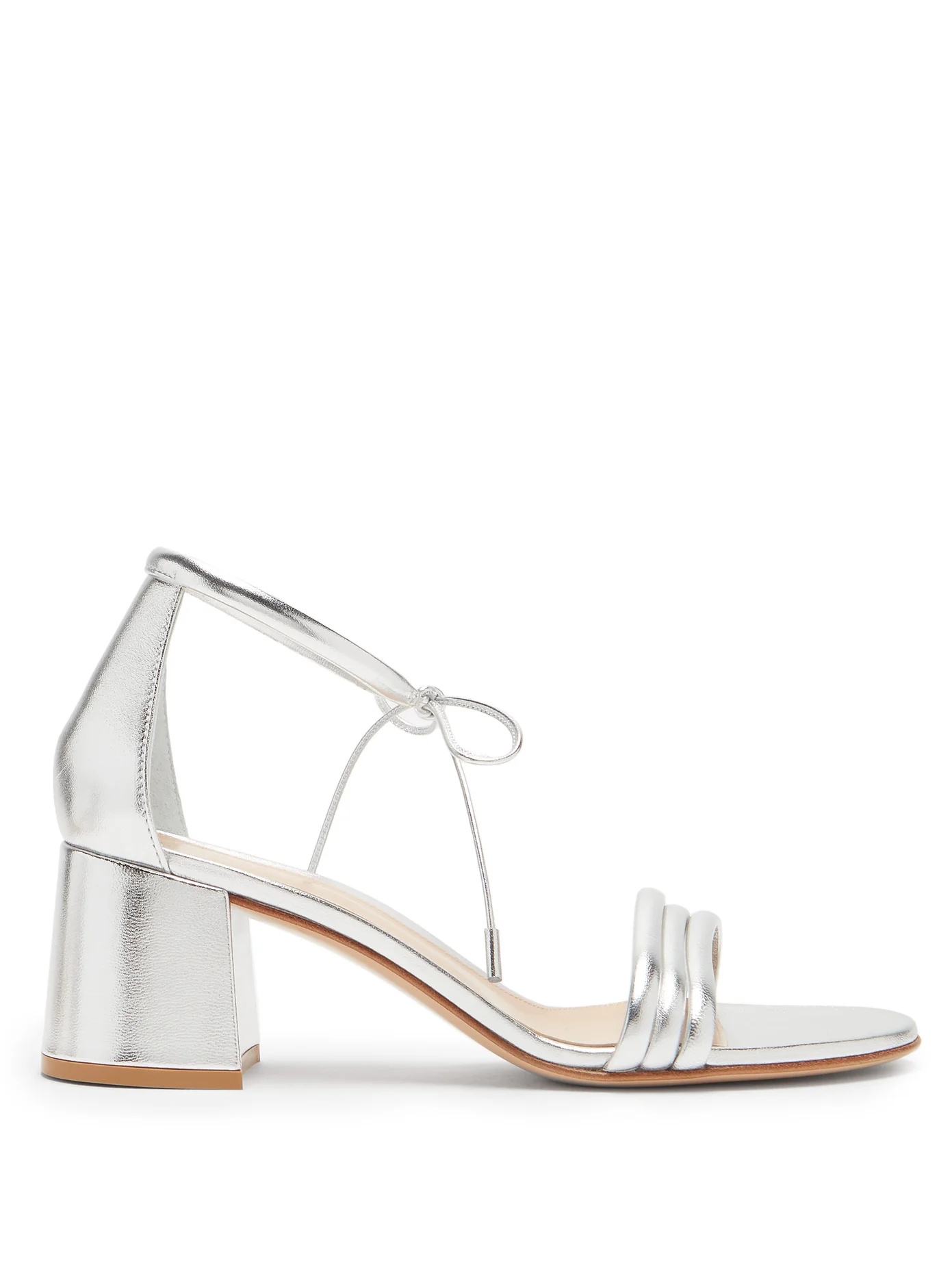 Sydney 60 metallic-leather block-heel sandals - 1