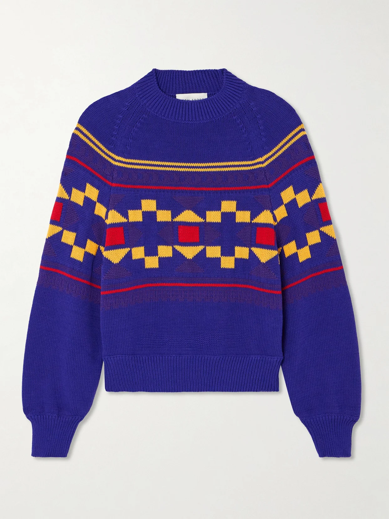 Lara Intarsia-knit Cotton-blend Sweater - 1