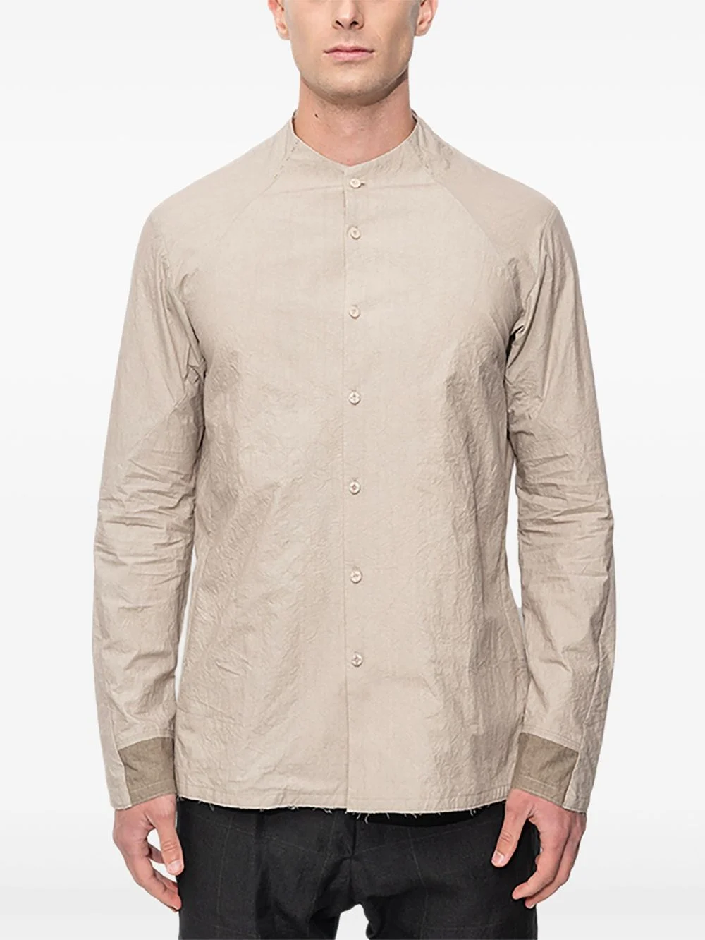 mandarin-collar cotton shirt - 1