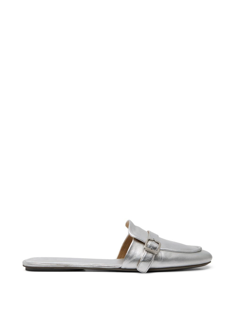 buckle-strap metallic mules 1