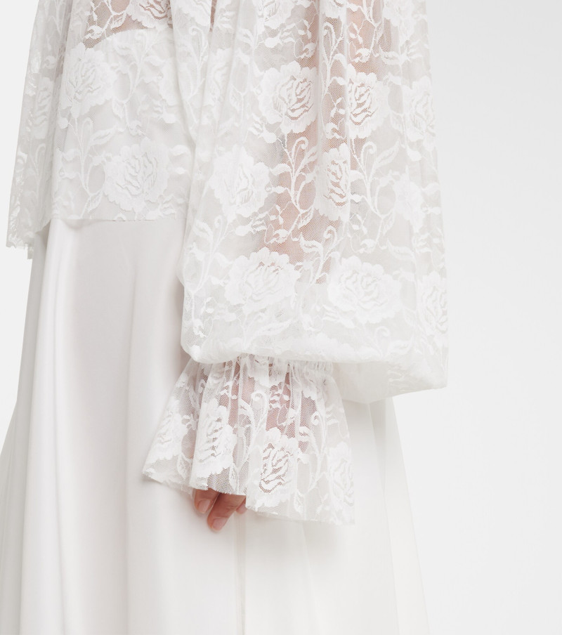Off-shoulder smocked lace top 4