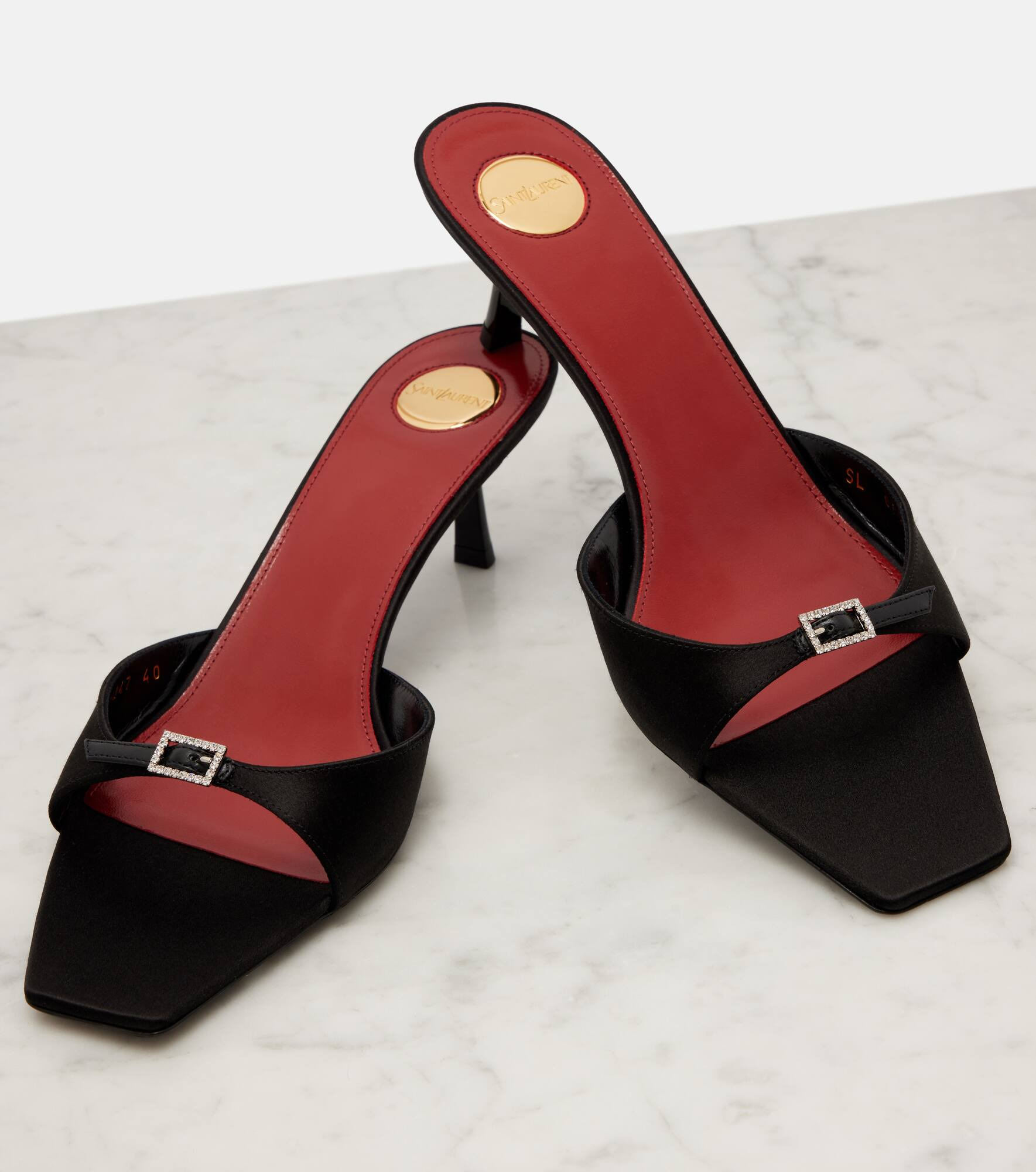 Daisy 50 satin crêpe mules - 5
