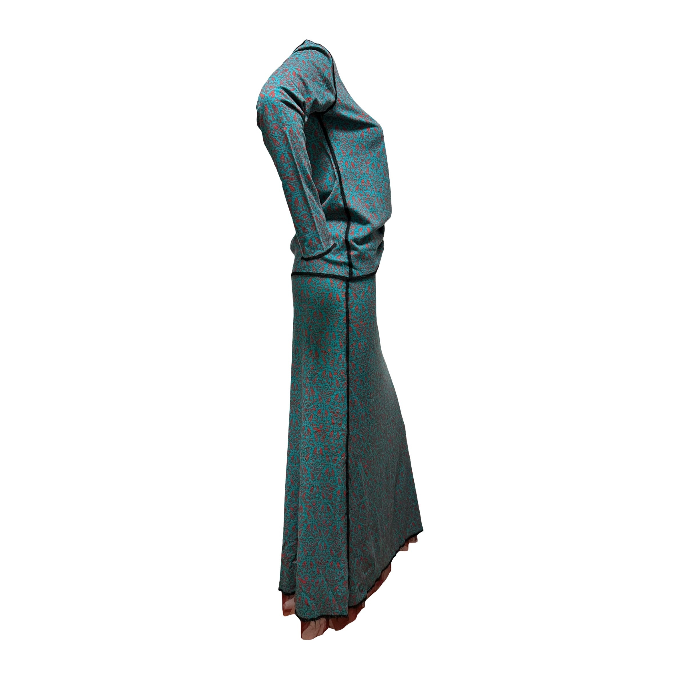 JEAN PAUL GAULTIER Long Sleeve T-Shirt and High Waisted Maxi Skirt Set Up - 3