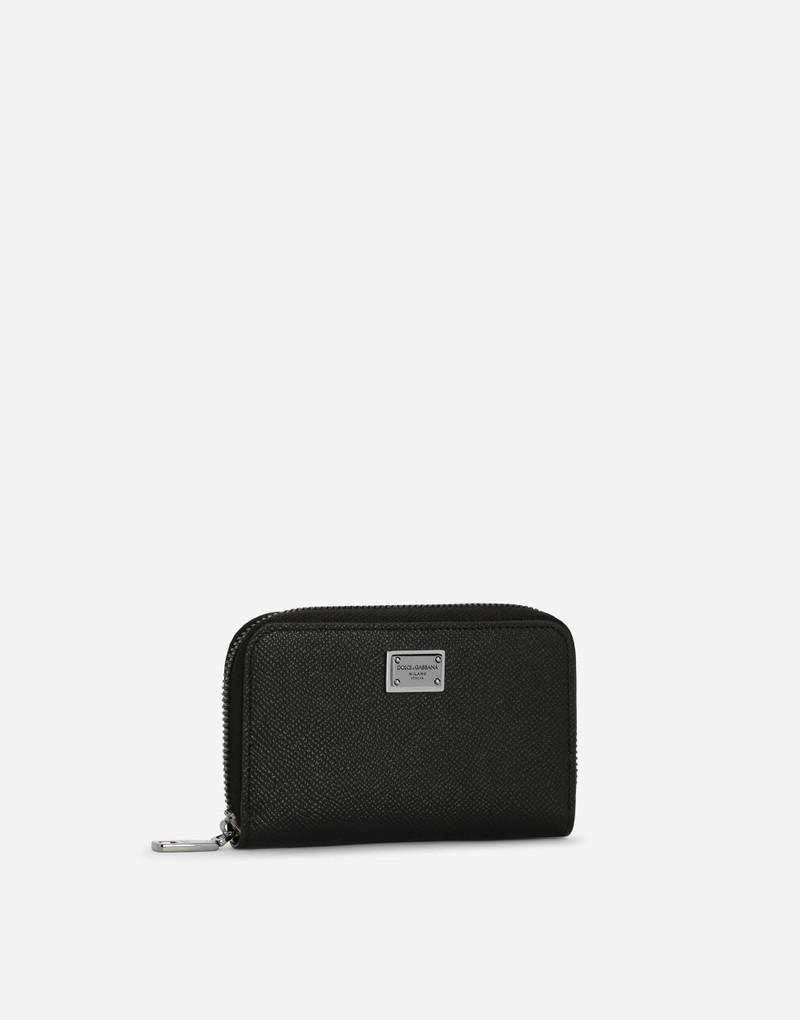 Dolce & Gabbana Small calfskin zip-around wallet with logo tag outlook