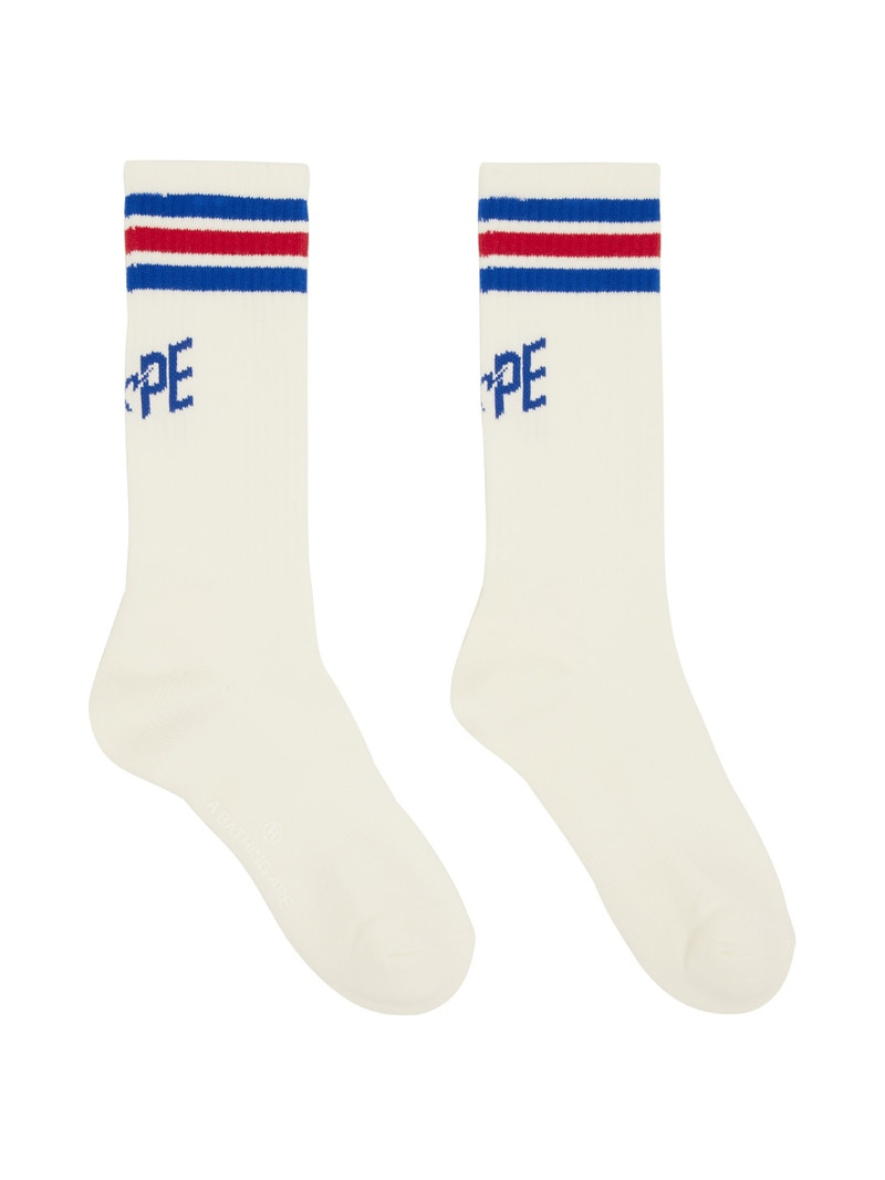 White STA Line Socks 1