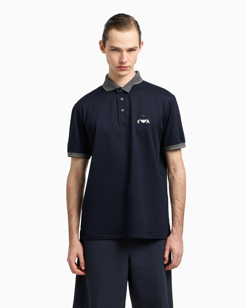 EMPORIO ARMANI PIQUÉ POLO SHIRT WITH SUPER-EMBOSSED EA EMBROIDERY outlook