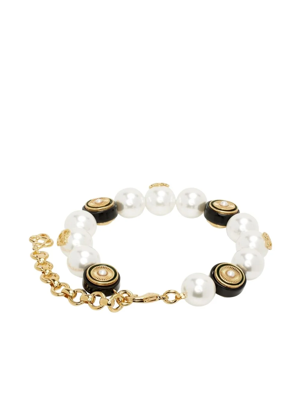 spoke wheel pearl charm bracelet - 1
