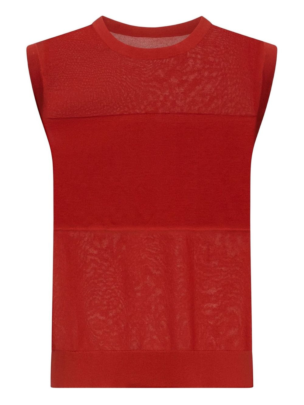 ribbed sleeveless vest - 1