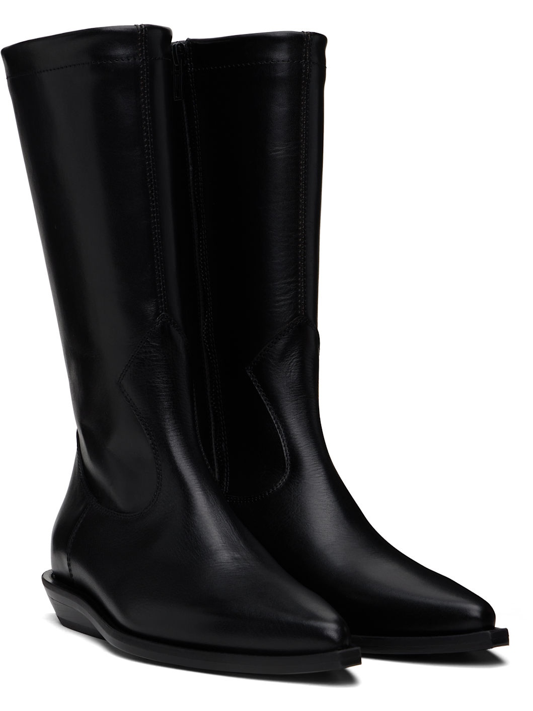 Black Jani Pointy Cowboy Boots - 4